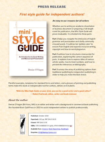 Mini Style Guide by Denise O'Hagan (Press Release)