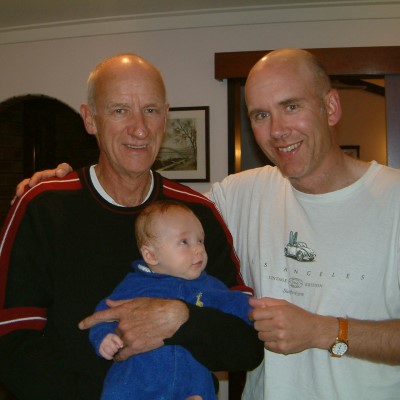 With my dad and son on his first visit to Perth in 2002