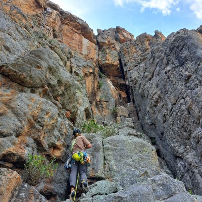 Climbing Mitre Rock at Arapiles